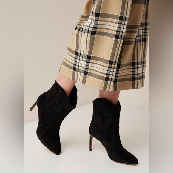 ba&sh caitlin suede ankle boots black sz 37 - Picture 8 of 8